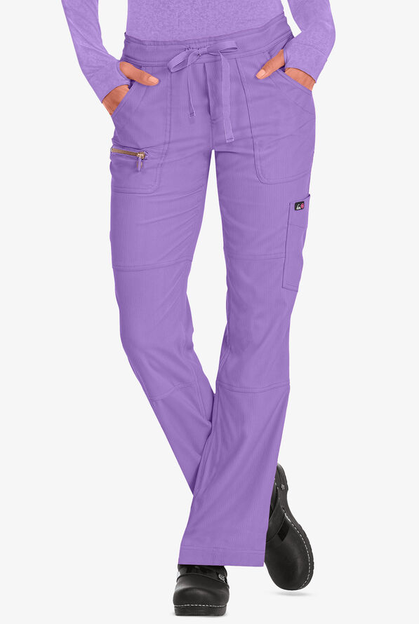 koi Lite™ Peace Women's 6-Pocket Drawstring Scrub Pants - French Lavender - 1