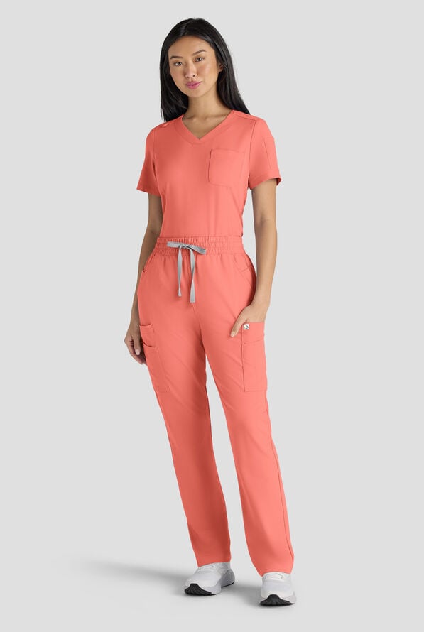 Pantal&oacute;n m&eacute;dico ReSurge Topaz con cord&oacute;n ajustable y 11 bolsillos para mujer - Chilled Guava - 8