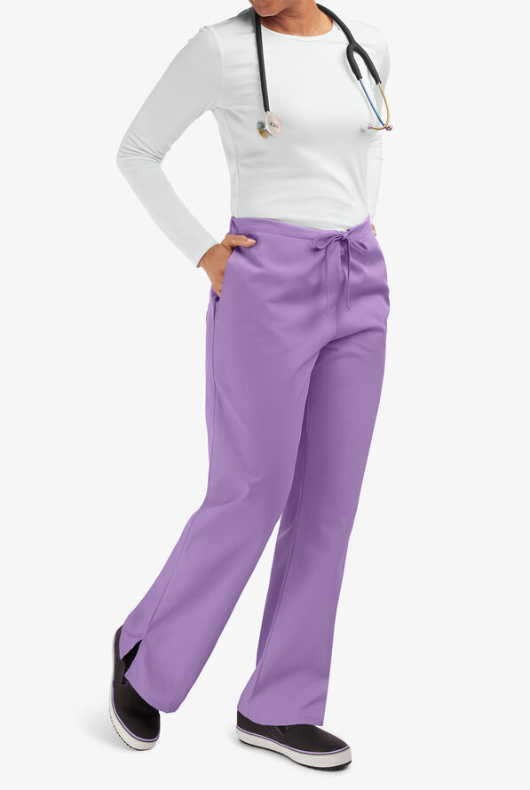 Cherokee Workwear Women's 3-Pocket Flare Leg Drawstring Scrub Pants - Tall - Orchid - 6