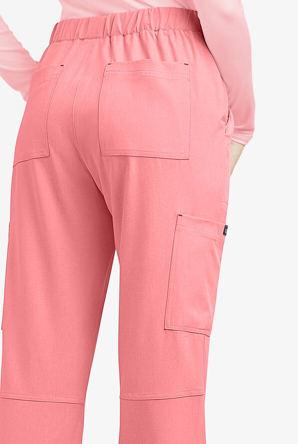 koi Basics Holly Women's 8-Pocket STRETCH Cargo Scrub Pants - Heather Soft Pink - 3