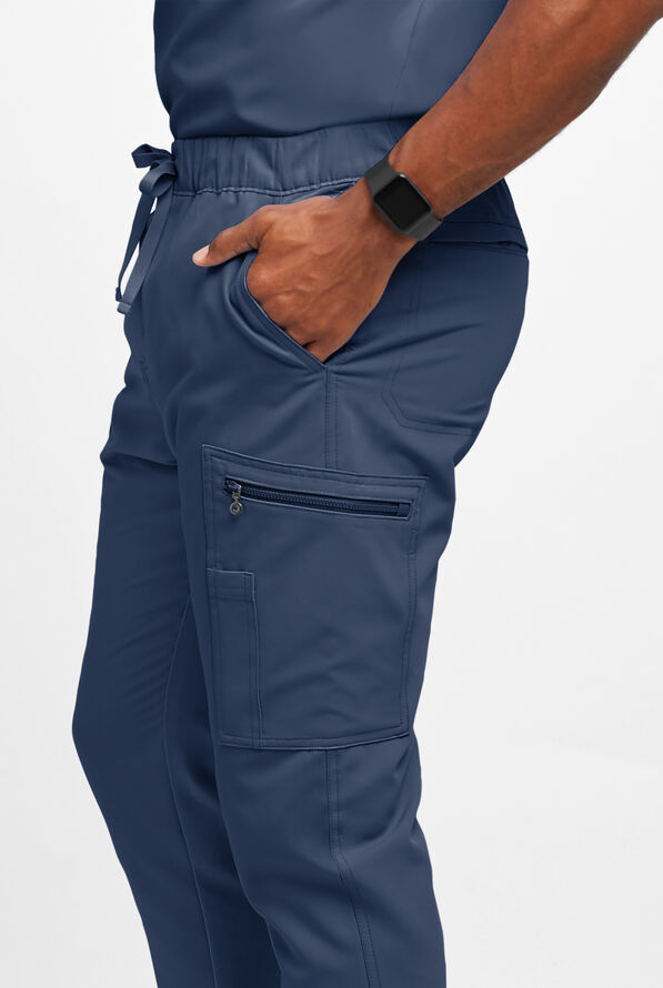 Movement by Butter-Soft Epsilon Men’s Slim 8-Pocket Stretch Cargo Scrub Pants - Navy - 2