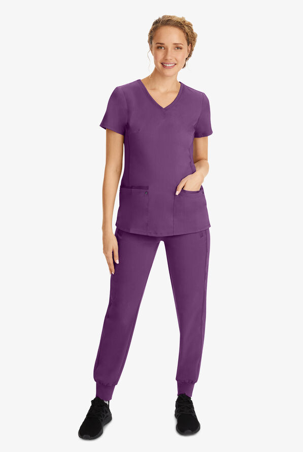 Healing Hands Purple Label Juliet Women's 2-Pocket STRETCH Princess Seam Scrub Top - Eggplant - 6