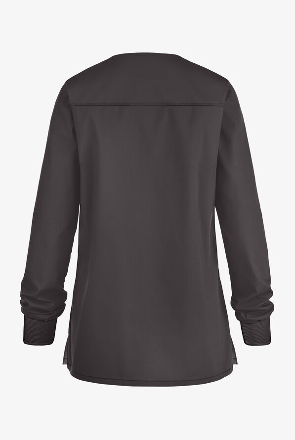 Chaqueta médica Cherokee Workwear Professionals con botones a presión y 3 bolsillos para mujer - Pewter - 2