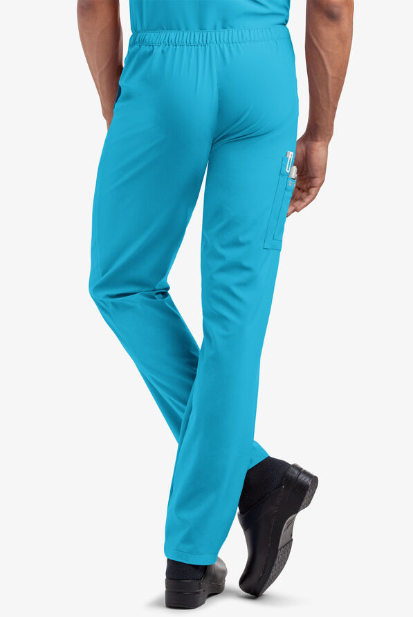Easy STRETCH Morgan Unisex 5-Pocket Drawstring Scrub Pants - Turquoise - 3