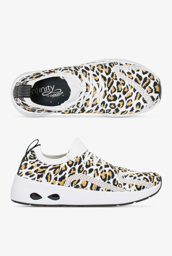 Infinity by Cherokee Women's Bolt Cheetah Athletic Lace Up Nursing Shoes - null - 1