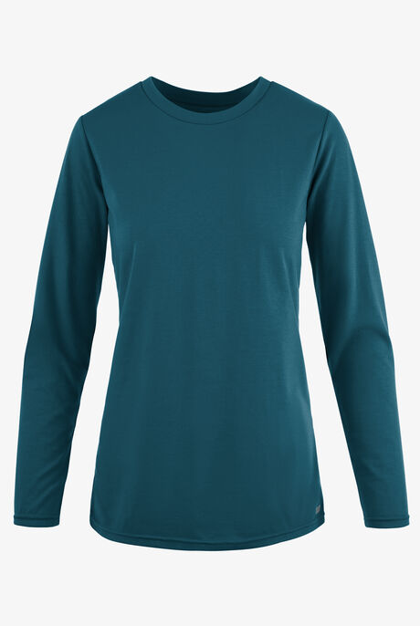 Camiseta médica manga larga Butter-Soft Originals con cuello redondo para mujer