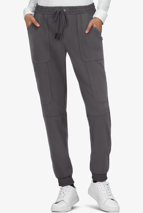 koi Next Gen Good Vibe Women's 7-Pocket STRETCH Jogger Scrub Pants - Charcoal - 1