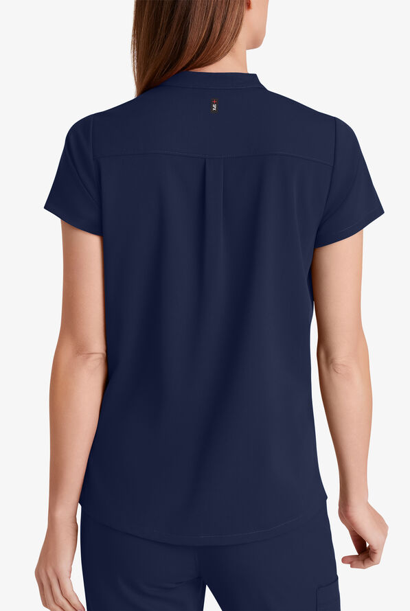 Blusa m&eacute;dica Grey's Anatomy&trade; by Barco Spandex STRETCH Avery con cuello mao y 2 bolsillos para mujer - Indigo - 2