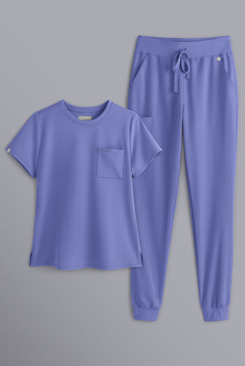 Conjunto de uniforme m&eacute;dico Hypothesis estilo jogger con cuello redondo para mujer