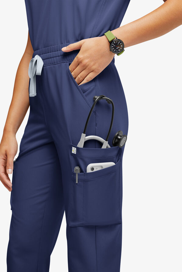 Pantalón médico ReSurge Topaz con cordón ajustable y 11 bolsillos para mujer - Navy - 2