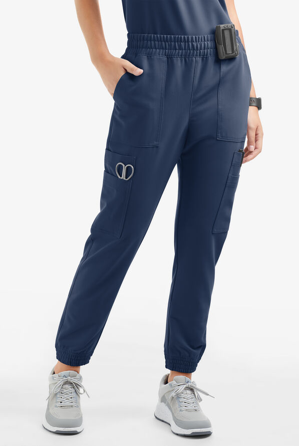 Movement by Butter-Soft Cephei Women's 11-Pocket Jogger Scrub Pants - Navy - 1