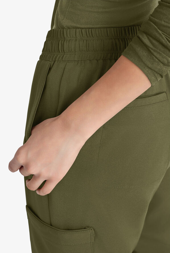Pantalón médico Grey's Anatomy by Barco Evolve STRETCH Terra Petite estilo cargo jogger con 6 bolsillos para mujer - Fern - 2