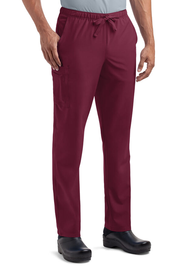 Tafford Active STRETCH Morgan Unisex 5-Pocket Drawstring Scrub Pants - Wine - 3