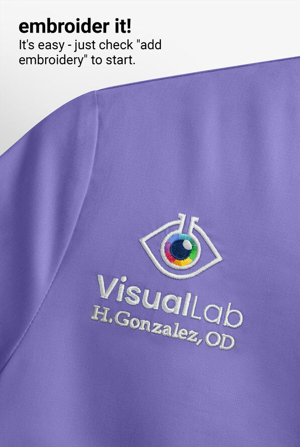 Easy STRETCH Chloe Women's 3-Pocket V-Neck Tuck-In Scrub Top - Blueberry Crush - 8