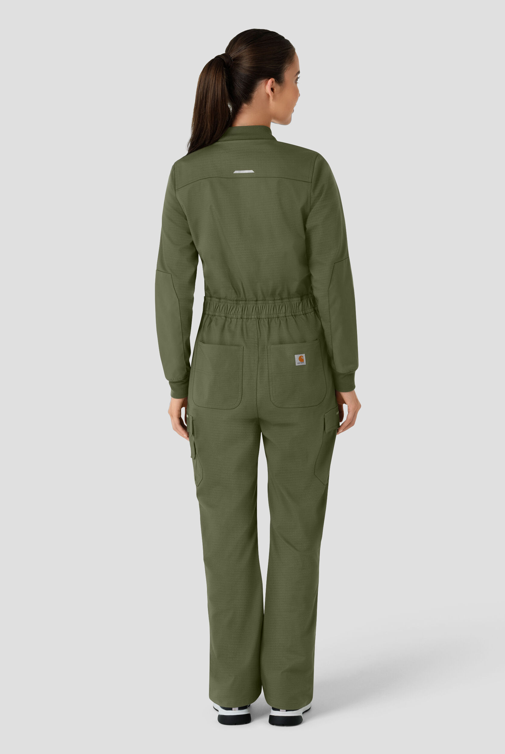 Carhartt フード付きカバーオール オリーブグリーン Carhartt FLD & RSCU Women's 11-Pocket Collar Neck Zip Front