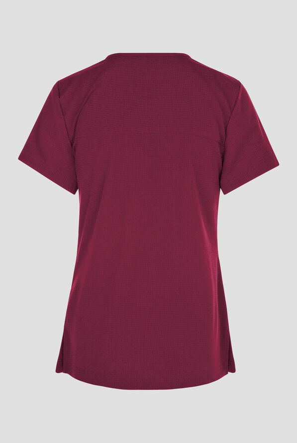 koi Solis Sari Women's 4-Pocket STRETCH V-Neck Scrub Top - Wine - 3