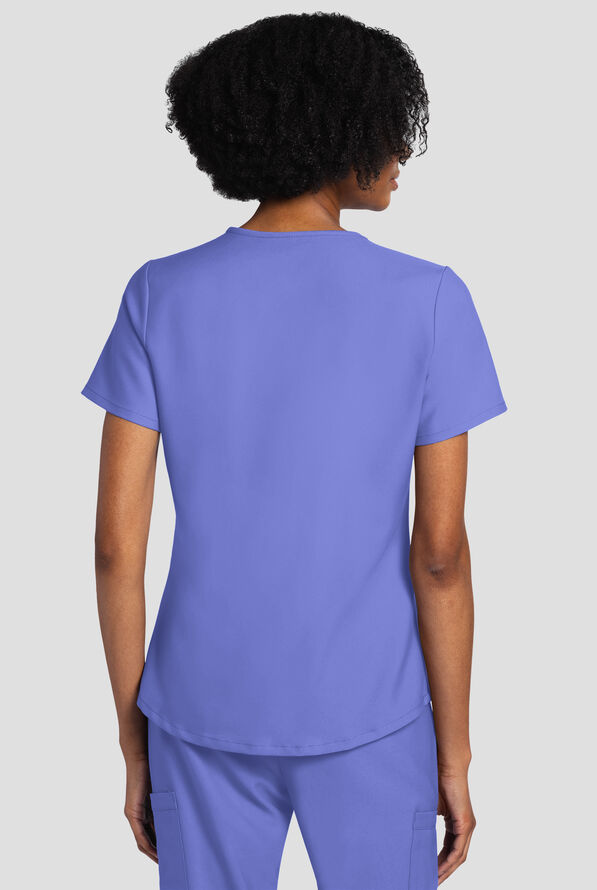 Cherokee Workwear Originals Ultra Women's 3-Pocket V-Neck Scrub Top - Ceil Blue - 3