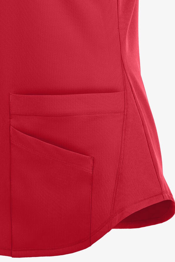 Skechers by Barco Breeze Women's 3-Pocket STRETCH V-Neck Scrub Top - Red - 4