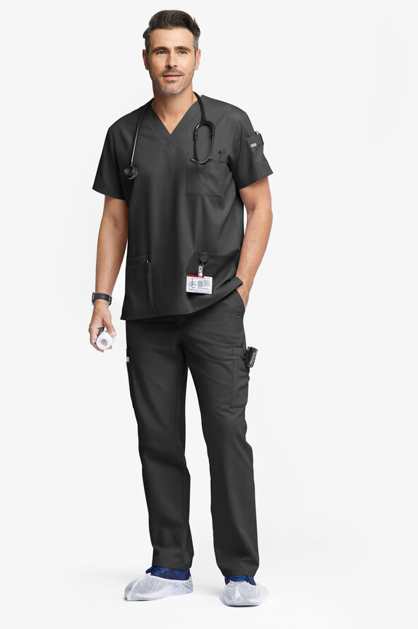 Butter-Soft Originals Men's 9-Pocket Straight Leg Cargo Scrub Pants - Black - 4