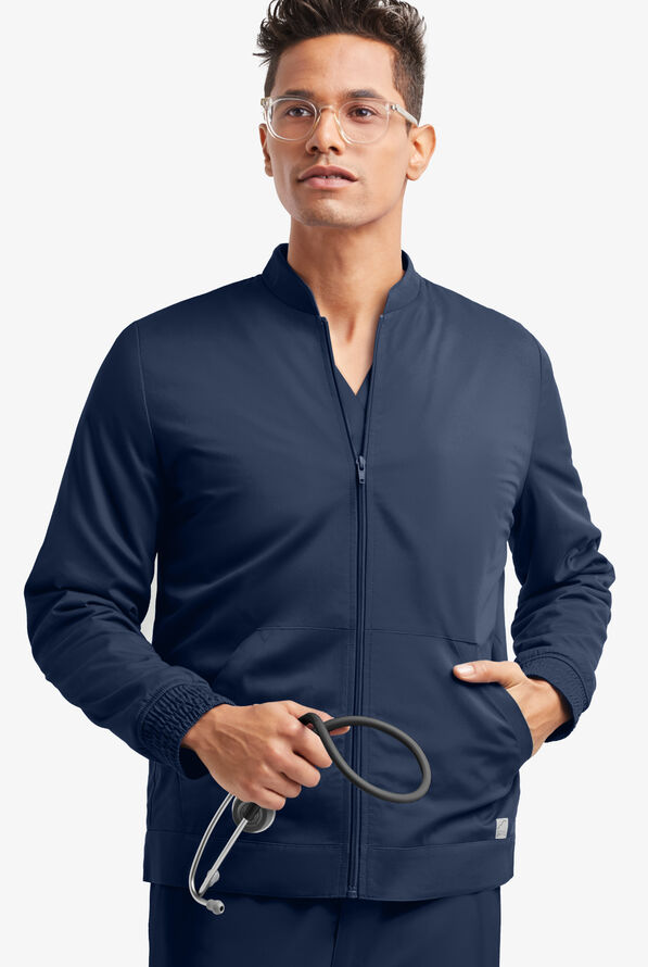 Chaqueta m&eacute;dica unisex UA Butter-Soft STRETCH con forro polar y 3 bolsillos - Navy - 6