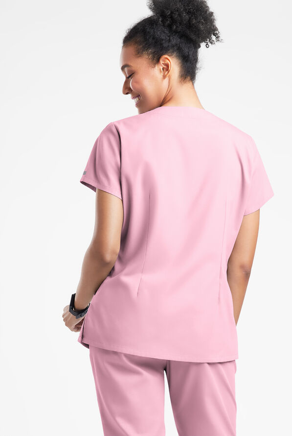 Butter-Soft Originals Women's 6-Pocket Scallop Neck Scrub Top - Blush - 3