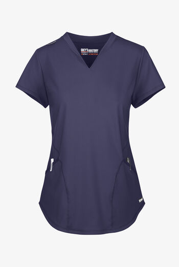 Grey's Anatomy by Barco Knit STRETCH Define Women's 2-Pocket Banded Notched V-Neck Scrub Top