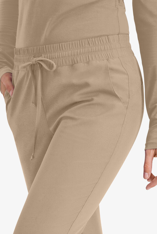 Skechers by Barco Theory Women's 4-Pocket STRETCH Cargo Jogger Scrub Pants - Khaki - 3