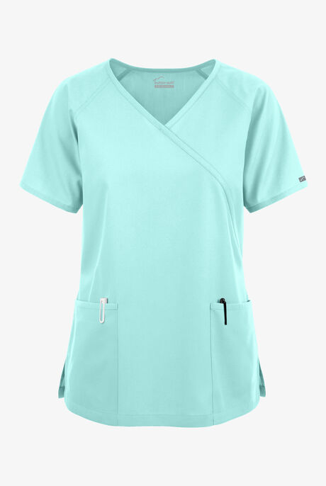 Butter-Soft Originals Women's 3-Pocket Mock Wrap Scrub Top