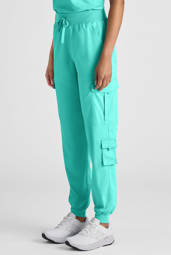 Pantal&oacute;n m&eacute;dico Butter-Soft STRETCH FLXTEK+ estilo cargo jogger con 8 bolsillos para mujer - Aqua Dust - 2