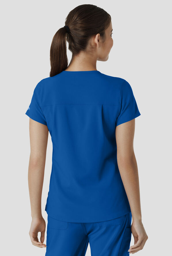 Carhartt Cross-Flex Force Women's 1-Pocket STRETCH Knit Panel Tuck In Scrub Top - Royal - 3