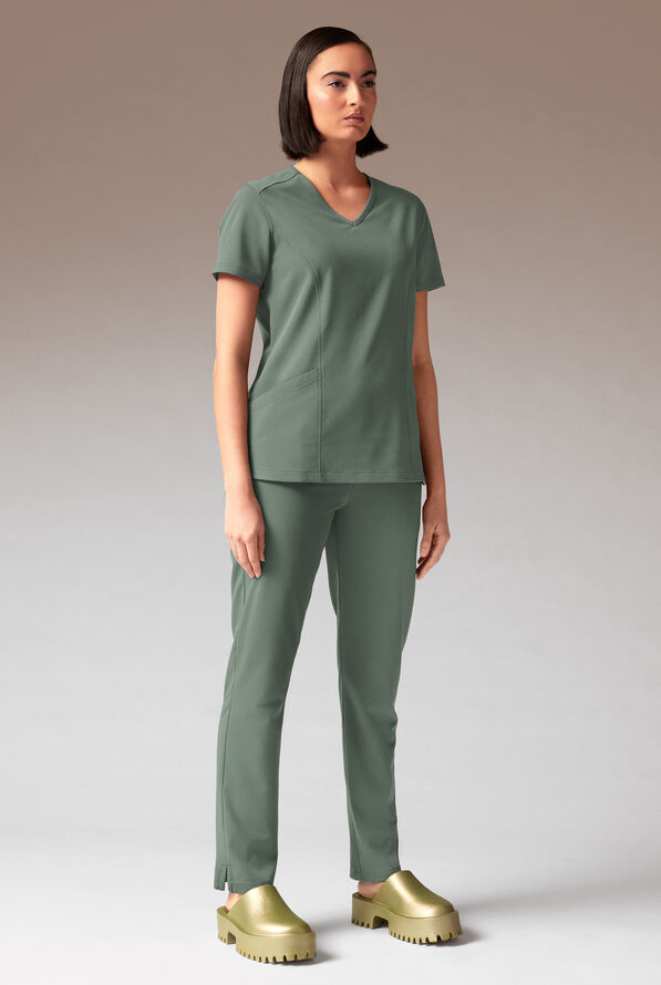 Blusa médica Hypothesis Meta-Base 2 con cuello en V y 2 bolsillos para mujer - Mineral - 2