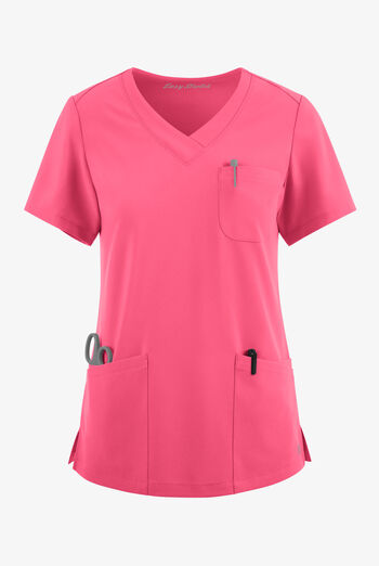 Blusa m&eacute;dica Easy STRETCH Tessa con cuello en V y 5 bolsillos para mujer