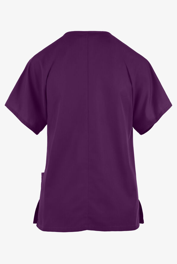 Blusa médica Cherokee Workwear con cuello en V y 3 bolsillos para mujer - New Eggplant - 2