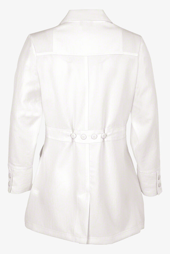 WonderWink Four-STRETCH Women's 2-Pocket Lady Fit Scrub Lab Coat - White - 2