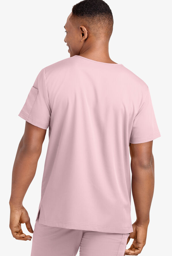 Advantage STRETCH Men's 4-Pocket V-Neck Scrub Top - Light Pink - 4