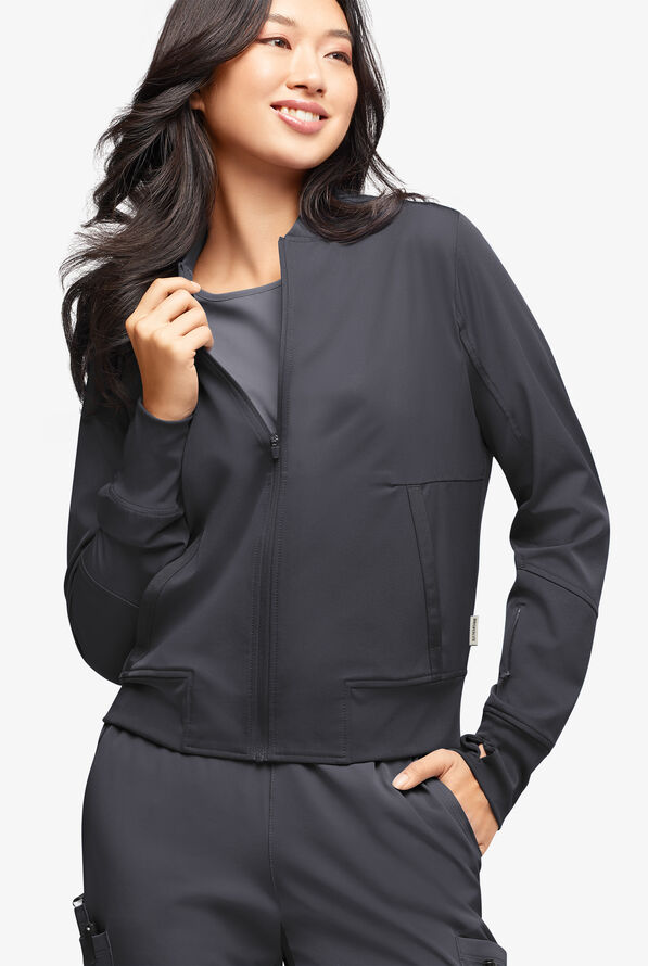 Chaqueta médica WhisperLite NOA Lightweight estilo aviadora con 4 bolsillos para mujer - Pewter - 1