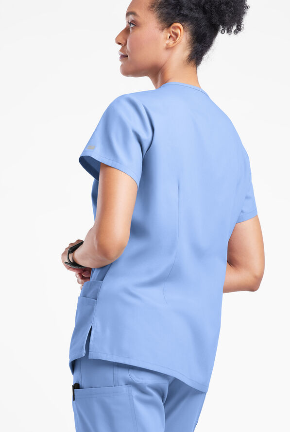 Butter-Soft Originals Women's 6-Pocket V-Neck Scrub Top - Ceil Blue - 3