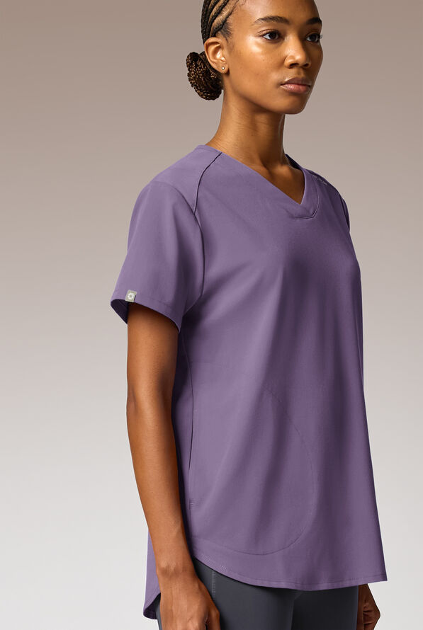 Hypothesis Beta V-Shell Women's 2-Pocket Relaxed Fit Tunic Scrub Top - Purple Dusk - 6