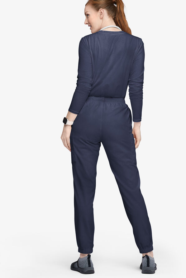 Strictly Scrubs Women's 7-Pocket Tapered Jogger Cargo Scrub Pants - Navy - 3