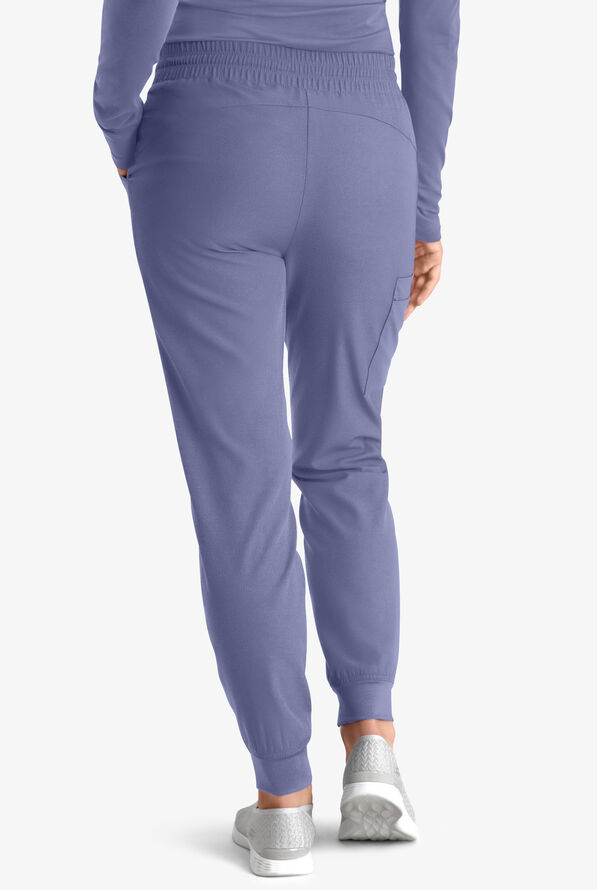 Skechers by Barco Theory Women's 4-Pocket STRETCH Cargo Jogger Scrub Pants - Ceil Blue - 4