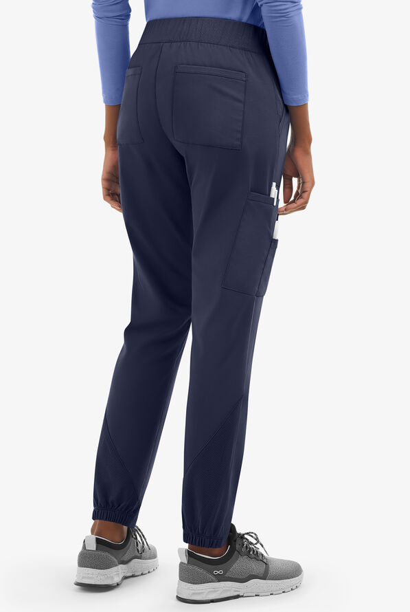 UA Exclusive Cherokee Workwear Professionals Active Women's 6-Pocket STRETCH Half Jogger Scrub Pants - Navy - 3