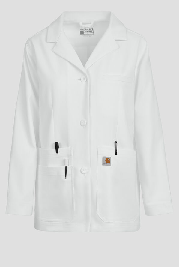 Bata de laboratorio Carhartt Performance Layers de 29" de largo con 6 bolsillos para mujer - White - 1