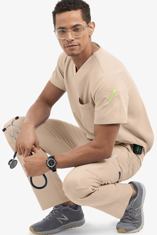 Advantage STRETCH Men's 8-Pocket Cargo Scrub Pants - Iced Latte - 3