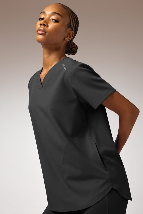 Blusa m&eacute;dica Hypothesis STRETCH estilo t&uacute;nica con 2 bolsillos para mujer - Jet Black - 5