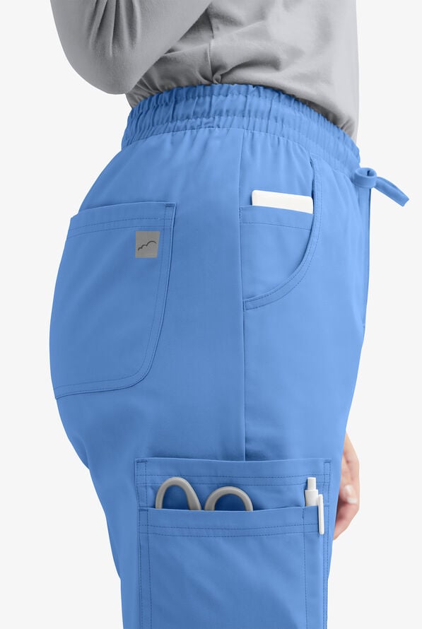 Butter-Soft Core Women's 8-Pocket Tapered Leg Scrub Pants - Ceil Blue - 4