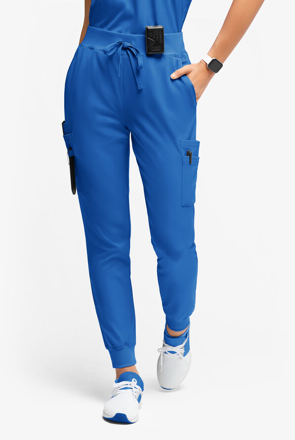 WhisperLite YARA Women's 10-Pocket Cargo Jogger Scrub Pants - Royal - 1