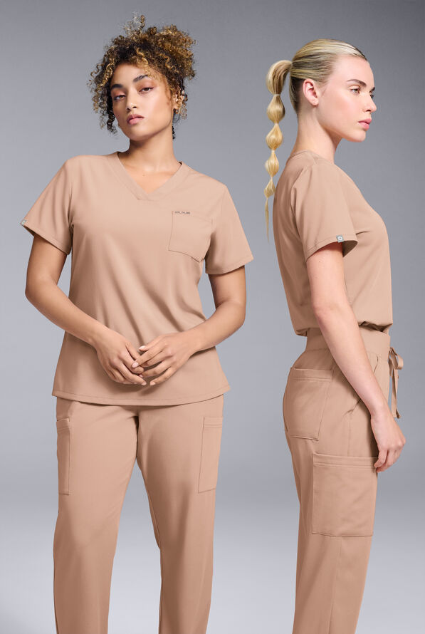 Hypothesis Women's Base V-Neck Tuck-In Scrub Top - Terra - 2