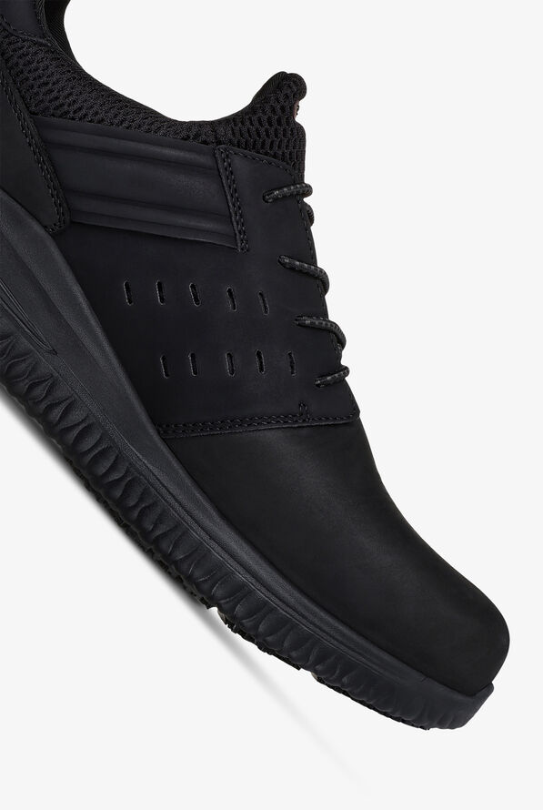 Skechers Work Men's DELSON 3.0 SR Black Bungee Athletic Slip On Shoes - Black - 3