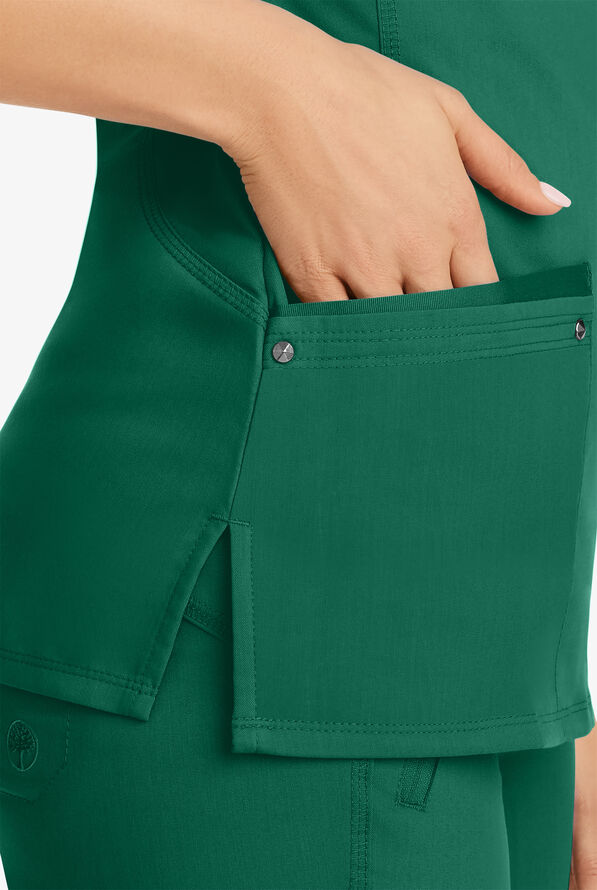 Healing Hands Purple Label Juliet Women's 2-Pocket STRETCH Princess Seam Scrub Top - Hunter - 3