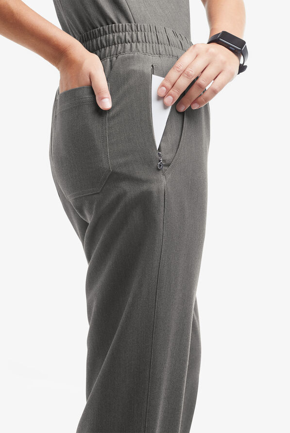 Pantalón médico MOVEMENT by Butter-Soft Mira con piernas rectas y 4 bolsillos para mujer - Graphite Heather - 4